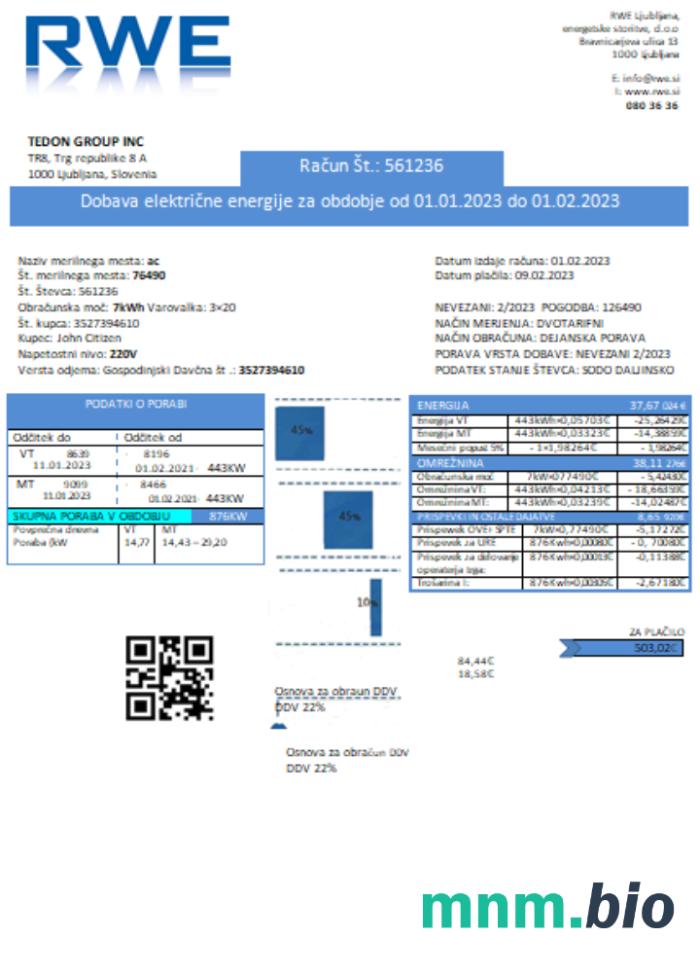 RWE electricity proof of address rachunek za usługi komunalne